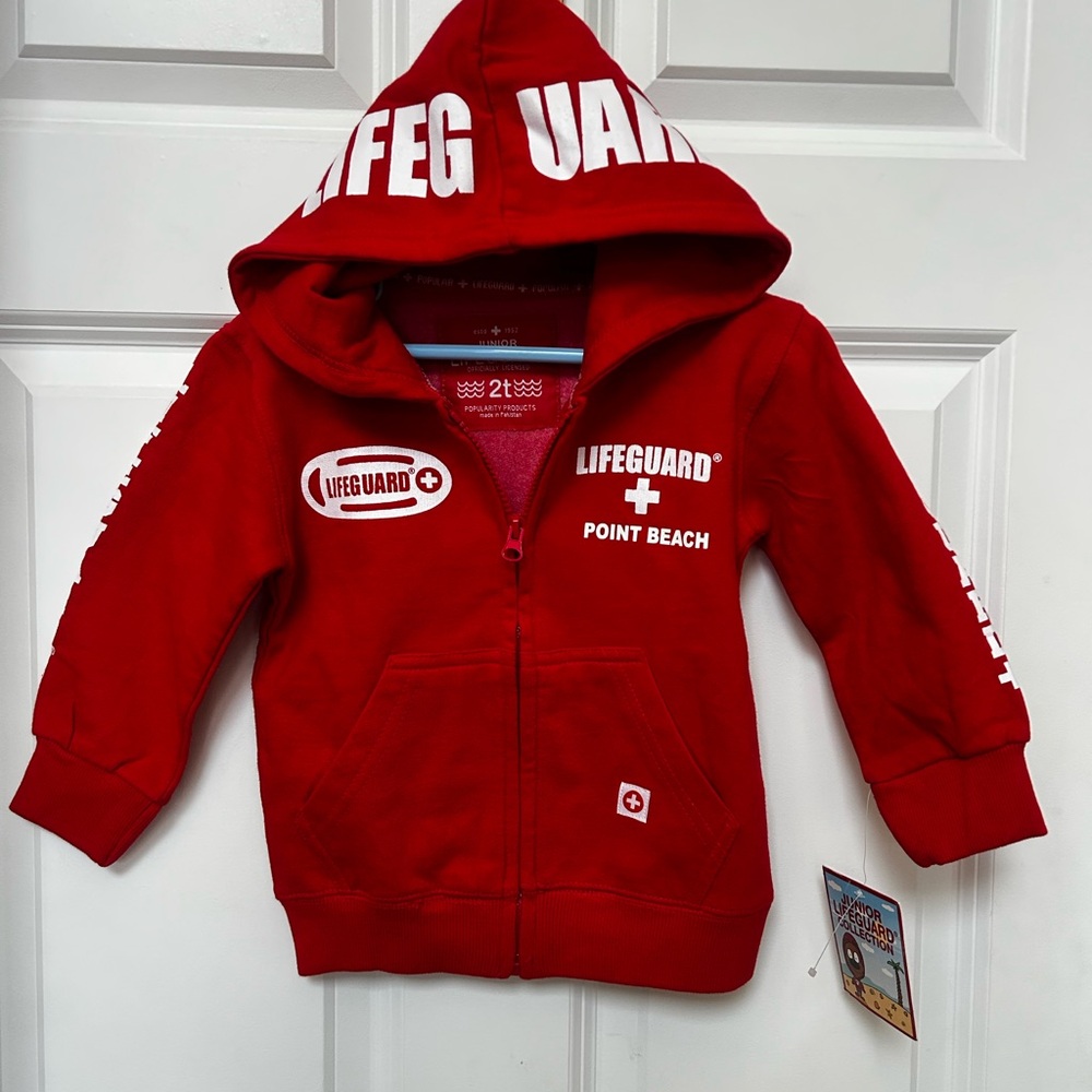 Lifeguard Red Kids Zip-Up Hoodie